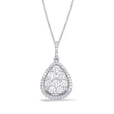 14 KT Rounds Shape White Gold Diamond Pendant